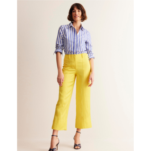 Boden Cropped Twill Pants - Vibrant Yellow