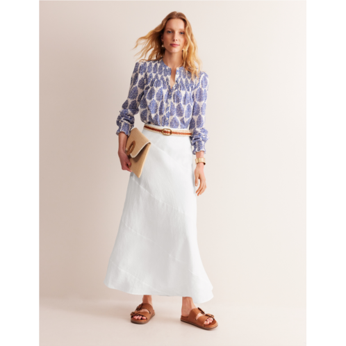 Boden Patchwork Bias-Cut Slip Skirt - White