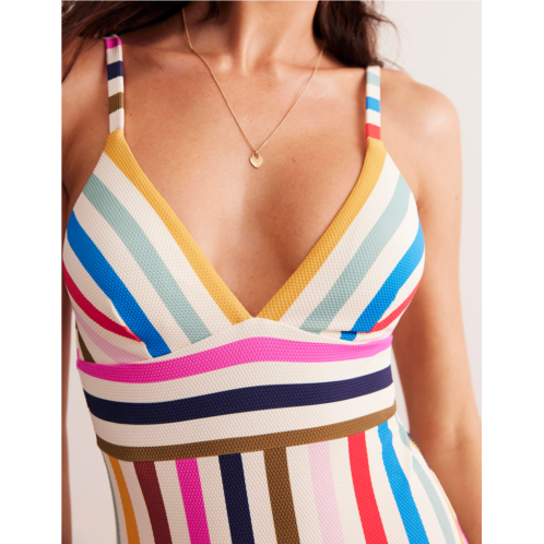 Boden Arezzo V-neck Panel Swimsuit - Multi Stripe