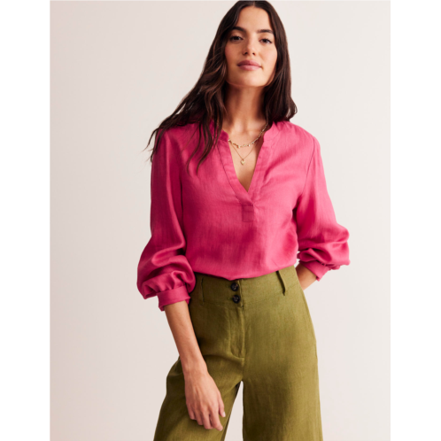 Boden Alice Linen Top - Rethink Pink