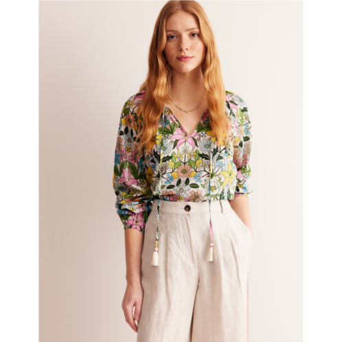 Boden Serena Cotton Blouse - Multi, Wildflower Daisy