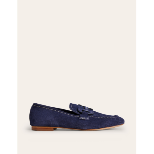 Boden Stitched Snaffle Loafer - Navy Suede