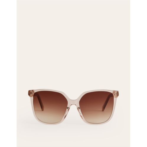 Boden Thin D Frame Sunglasses - Nude