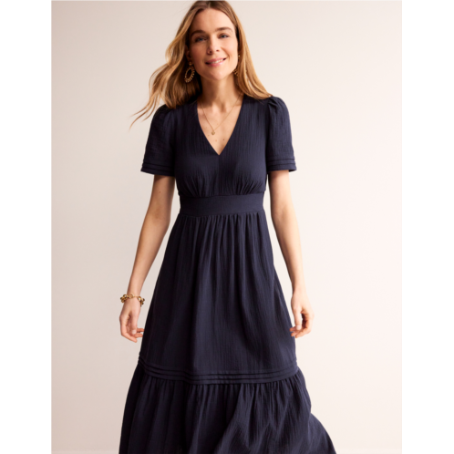 Boden Eve Double Cloth Midi Dress - Navy