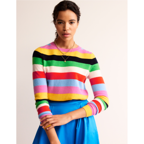 Boden Eva Cashmere Crew Neck Sweater - Multi, Rainbow