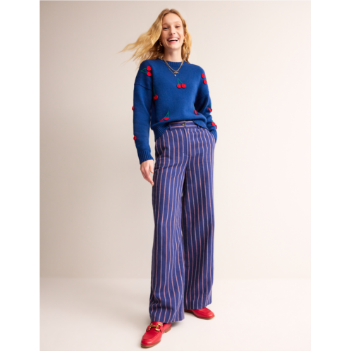 Boden Westbourne Stripe Pants - Navy, Red and White Stripe