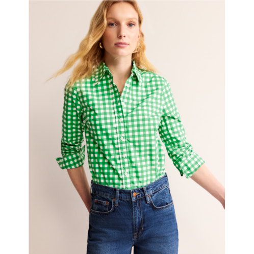 Boden Sienna Cotton Shirt - Green Gingham