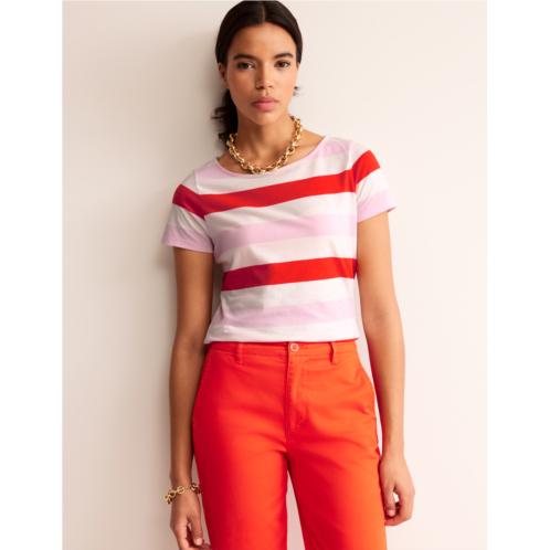 Boden Ella Short Sleeve Breton - Pink, Red