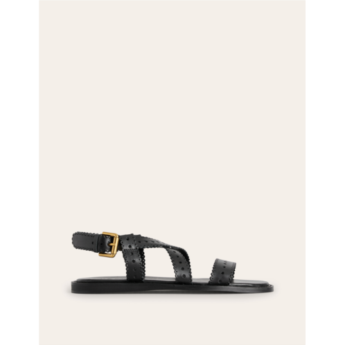 Boden Cross Strap Flat Sandals - Black
