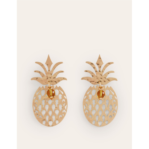 Boden Metal Cut-Out Earrings - Pineapple