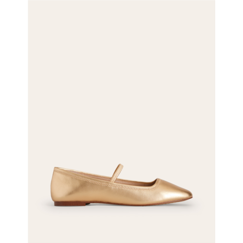 Boden Mary Jane Ballet Flat - Gold Metallic