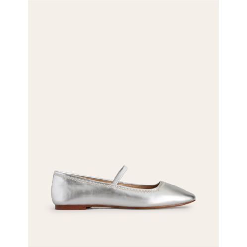 Boden Mary Jane Ballet Flat - Silver Metallic