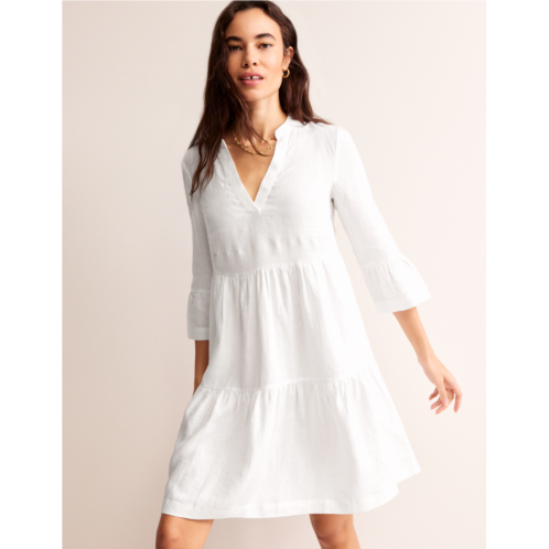 Boden Sophia Linen Short Dress - White
