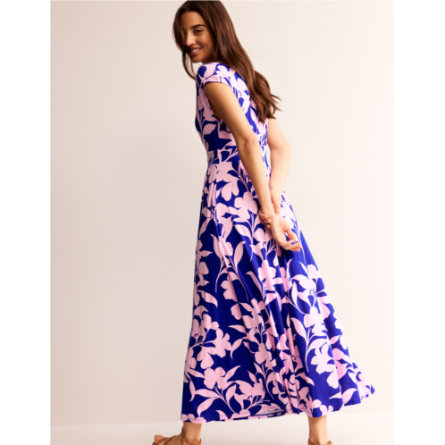 Boden Vanessa Wrap Jersey Maxi Dress - Sweet Lilac, Silhouette Bloom