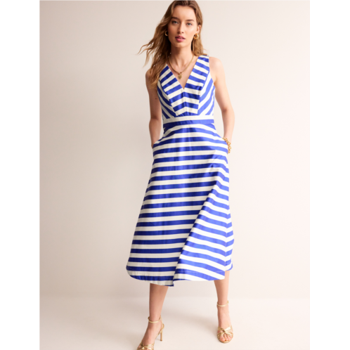 Boden Panelled Bodice Midi Dress - Surf the Web Stripe