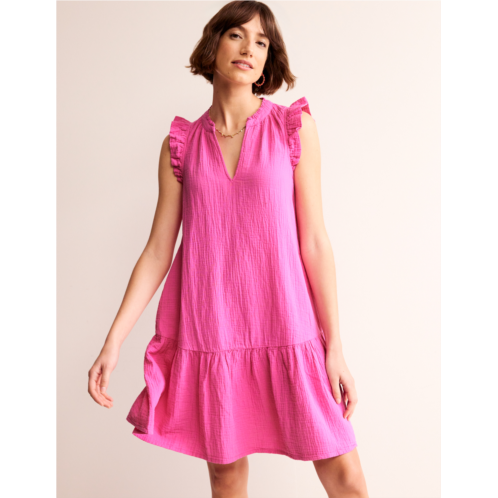 Boden Daisy Double Cloth Short Dress - Pop Pansy