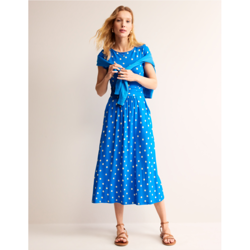 Boden Amelie Jersey Midi Dress - Blue, Scattered Brand Spot