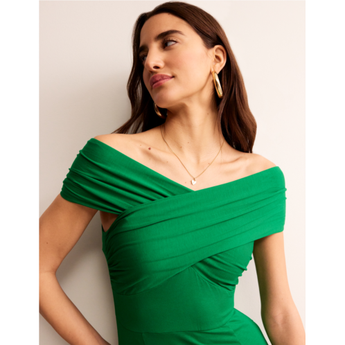 Boden Bardot Jersey Maxi Dress - Green Tambourine