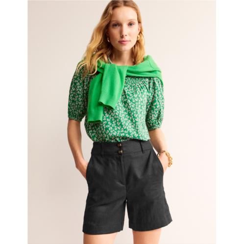 Boden Westbourne Linen Shorts - Black
