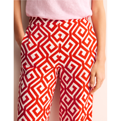 Boden Hampstead Linen Pants - Flame Scarlet, Maze