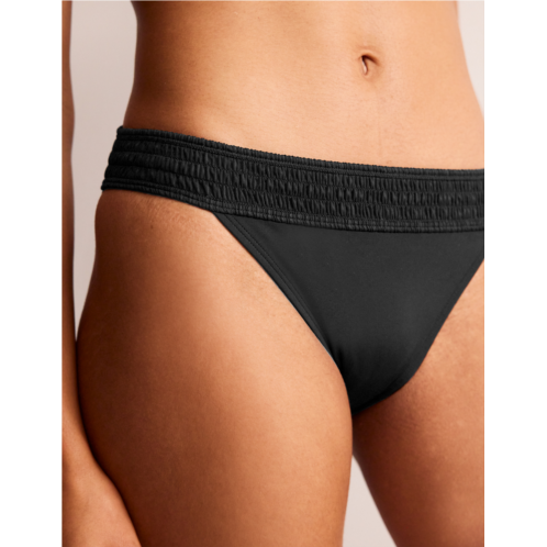 Boden Milos Smocked Bikini Bottoms - Black