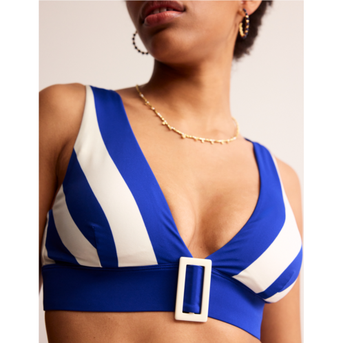 Boden Resin Buckle Bikini Top - Blue/ Ivory Stripe