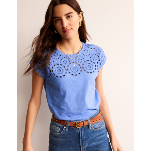 Boden Sasha Broderie T-Shirt - Ebb and Flow