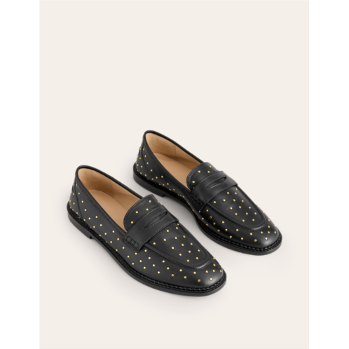 Boden Structured Penny Loafer - Black Studs