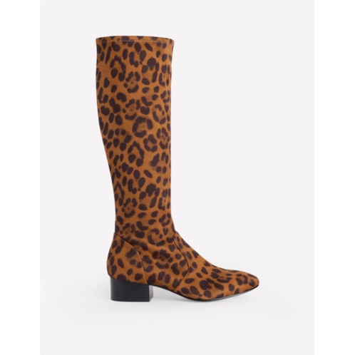 Boden Flat Stretch Knee Boots - Leopard