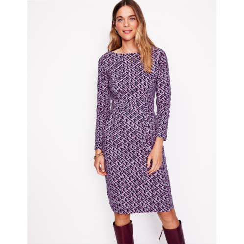 Boden Florrie Long Sleeve Dress - Soft Lavender, Ribbon Wave