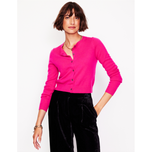 Boden Eva Cashmere Cropped Cardigan - Bright Pink