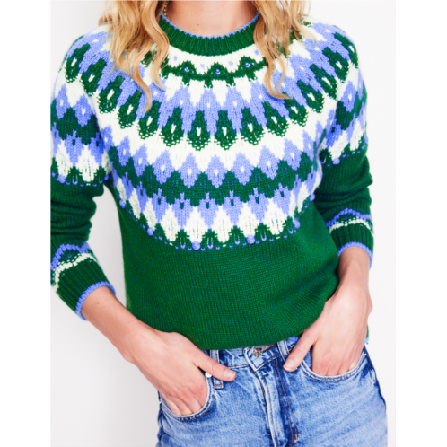 Boden Eleanor Fair Isle Sweater - Pine Green