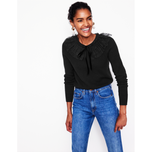 Boden Tulle Party Jumper - Black