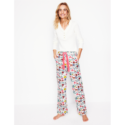 Boden Brushed Cotton Pyjama Bottoms - Woodland, Multi