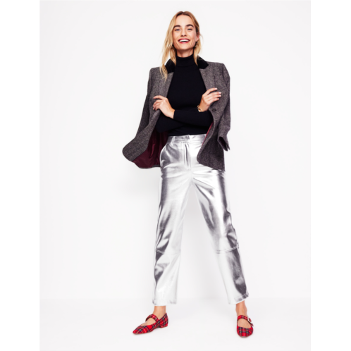 Boden Tapered PU Trousers - Silver