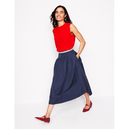 Boden Isabella Taffeta Midi Skirt - Navy