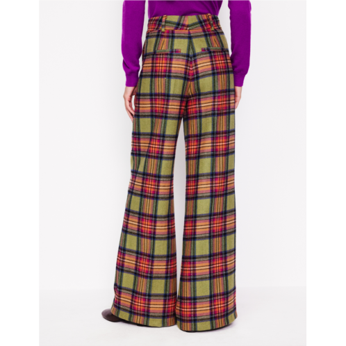 Boden Chiswick Wool-Blend Trousers - Green and Purple Check