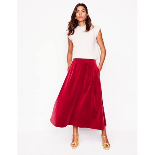 Boden Angelica Velvet Skirt - Red Liquorice