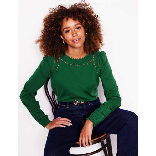 Boden Mila Long Sleeve Top - Pine