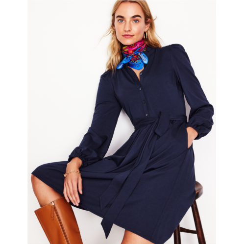 Boden Willow Frill Short Shirt Dress - Navy