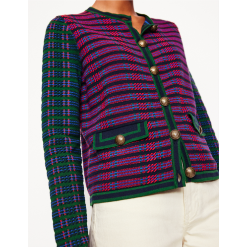 Boden Holly Knitted Jacket - Multi, Check