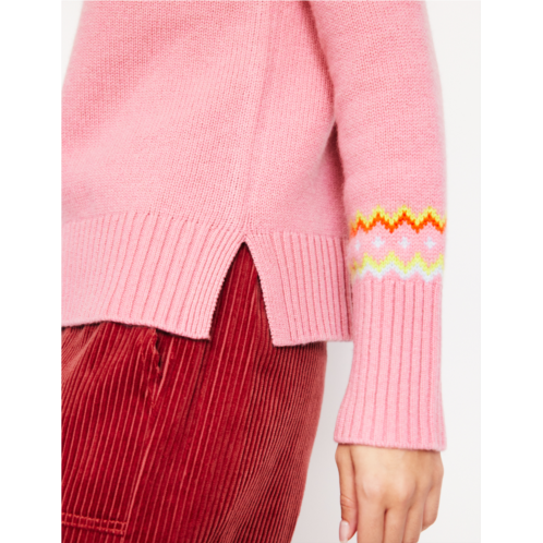 Boden Cashmere Fair Isle Jumper - Formica Pink