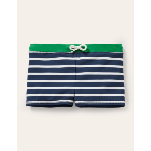 Boden Swim Trunks - Navy Blue/White