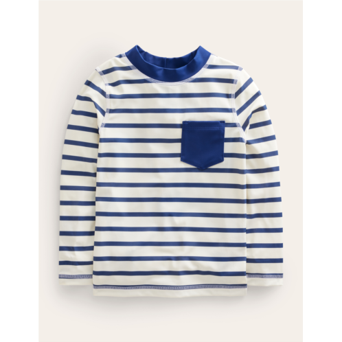 Boden Sun Safe Breton Rash Vest - College Navy/ Ivory Stripe