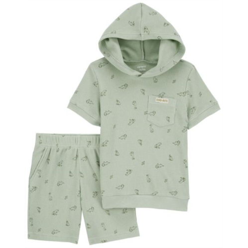 Carters Green Toddler 2-Piece French Terry Dino Print Set