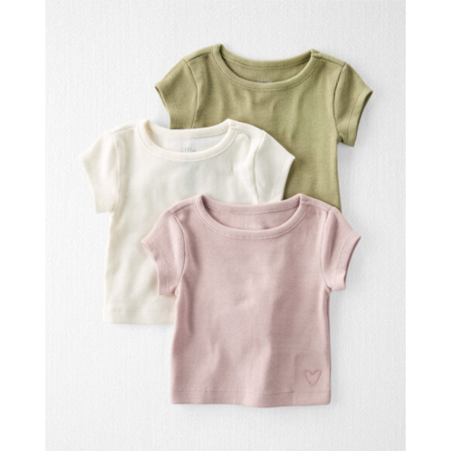 Carters Multi Baby 3-Pack Organic Cotton Rib Snug-Fit T-Shirts
