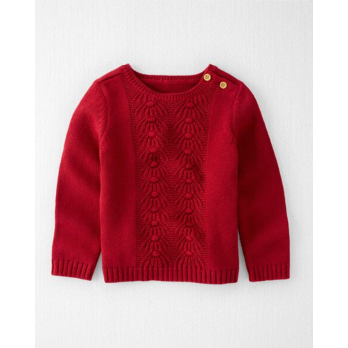 Carters Deep Red Toddler Organic Cotton Cable Knit Sweater in Red