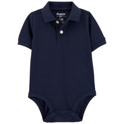 Carters Deep Navy Baby Polo Bodysuit