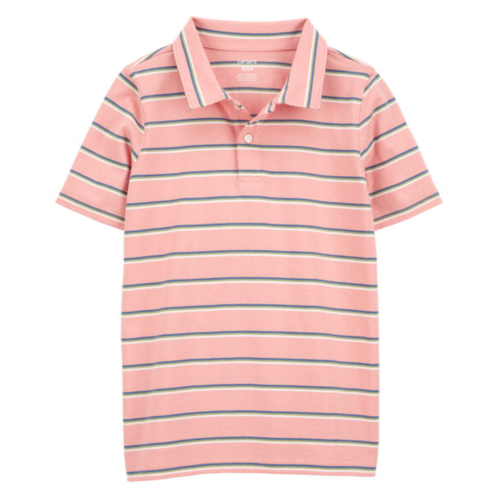 Carters Pink Kid Striped Jersey Polo
