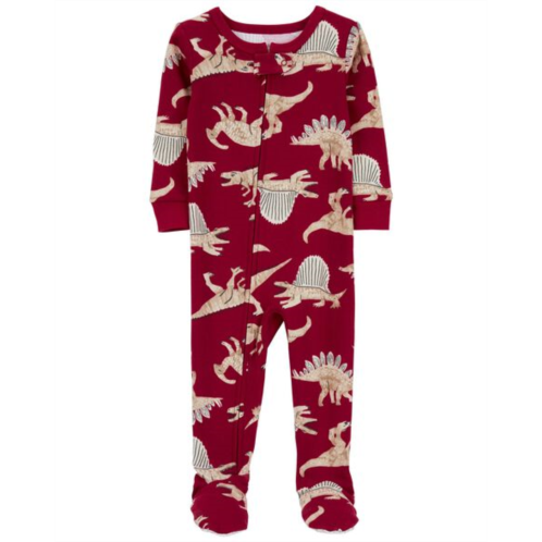 Carters Burgundy Baby 1-Piece Dinosaur 100% Snug Fit Cotton Footie Pajamas